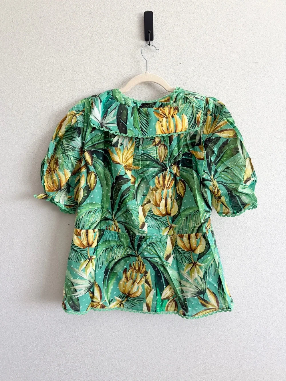 NWT Farm Rio Puff Sleeve Babydoll Blouse Medium